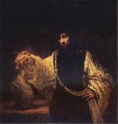 REMBRANDT Harmenszoon van Rijn Aristotle Contemplating the Bust of Homer Spain oil painting artist